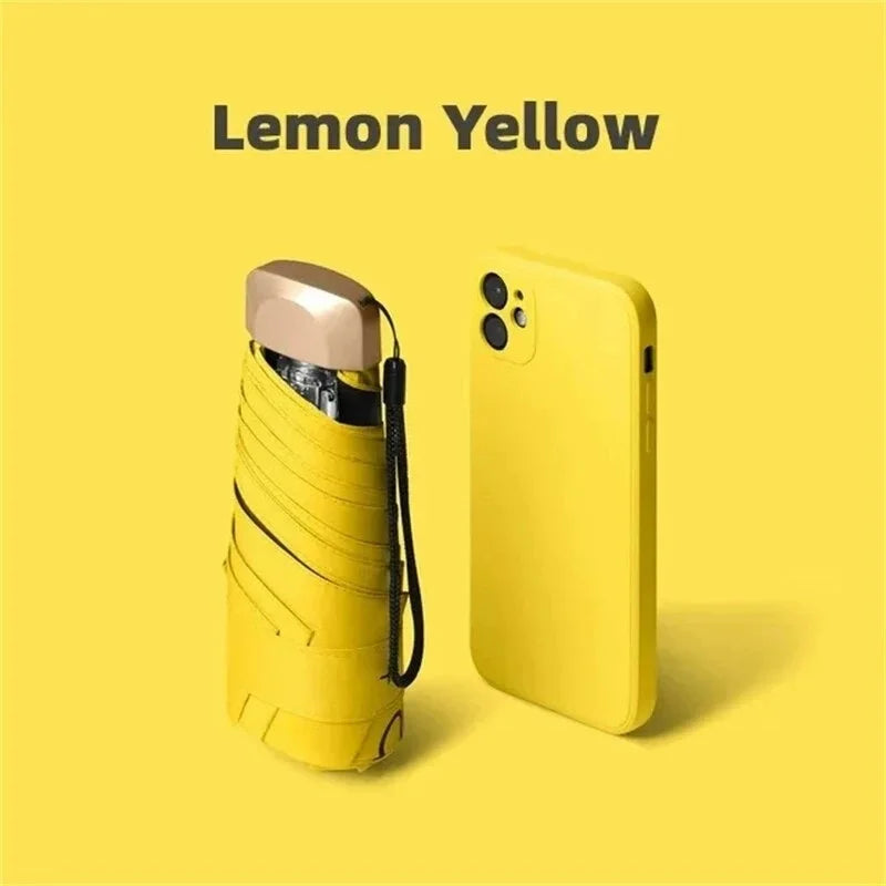 Mini Taschenschirm UV-Schutz faltbar Vinyl Regenschirm Sonnenschirm Kapsel