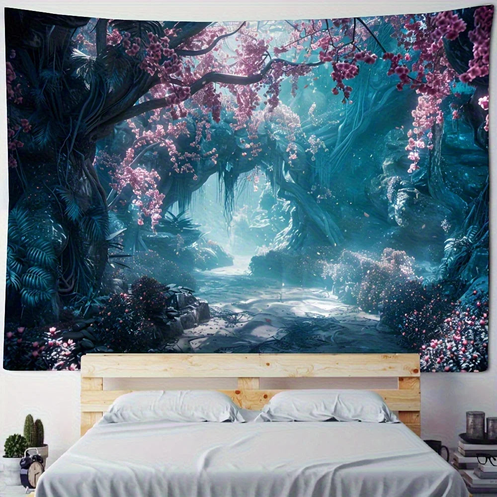 Dekorativer Wandteppich mit Baumlandschaft für Wohnräume