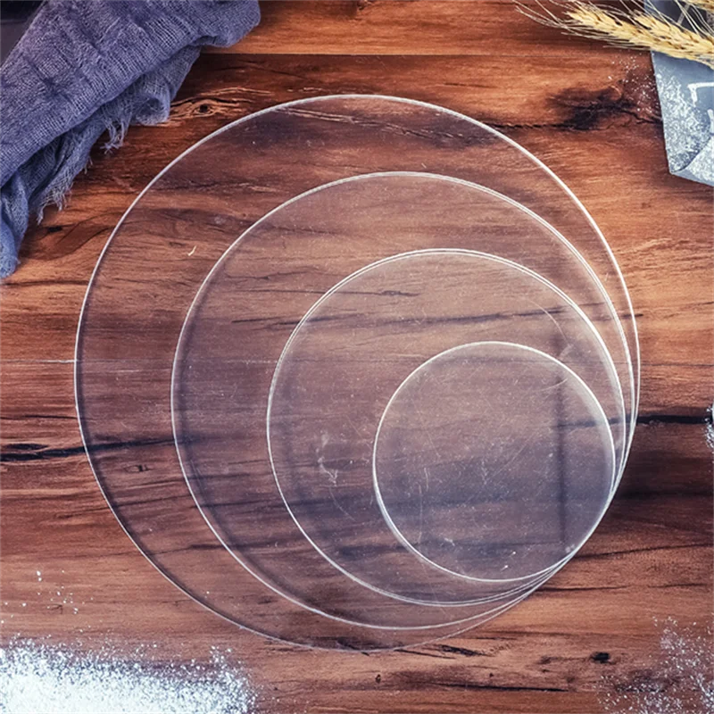 2er Set Runde Acryl Kuchen Discs Wiederverwendbare Kuchenplatten zum Dekorieren