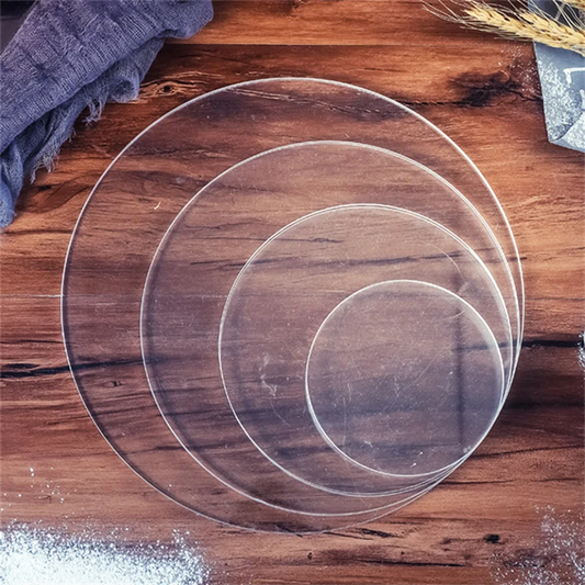 2er Set Runde Acryl Kuchen Discs Wiederverwendbare Kuchenplatten zum Dekorieren