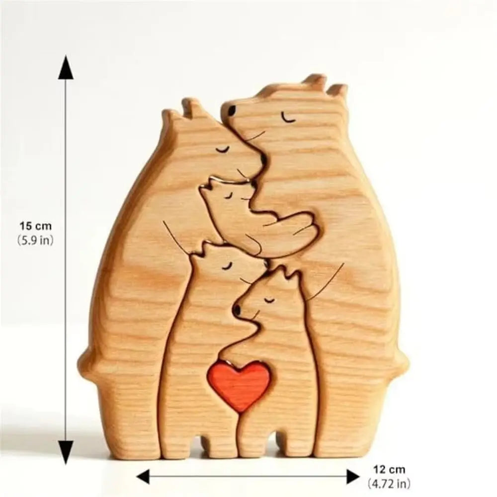 Personalisierbares Familienpuzzle aus Holz als Dekoration und Geschenk