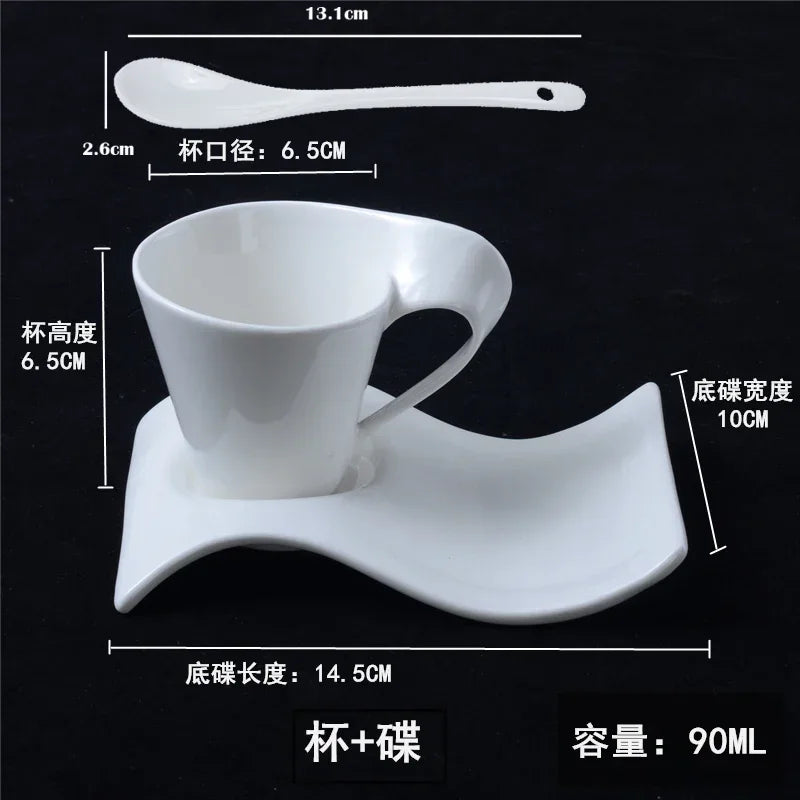 Espresso Tassen Set aus Keramik mit Löffel und Untersetzer