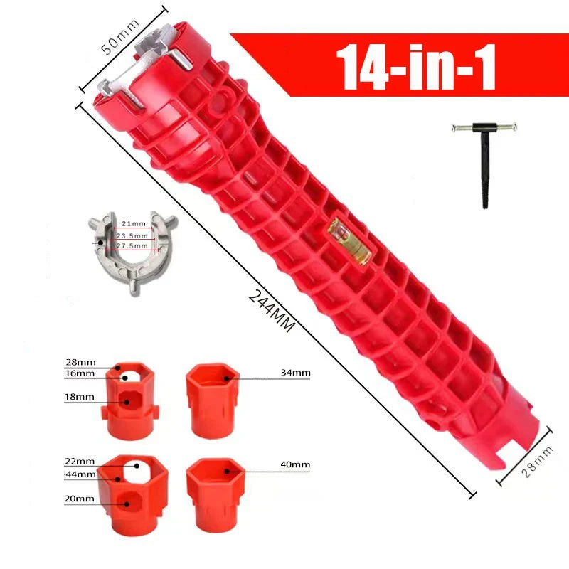 14-in-1 Multifunktionsschlüssel für Sanitär und Installationsarbeiten