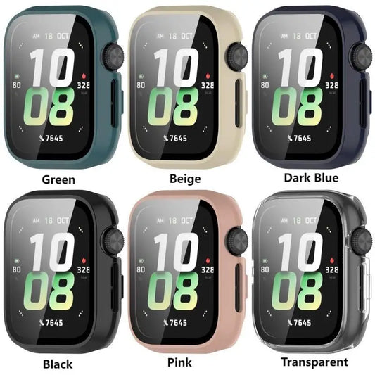 PC und gehärtetes Glas Schutzgehäuse für Smartwatch mit stoßfester Hülle