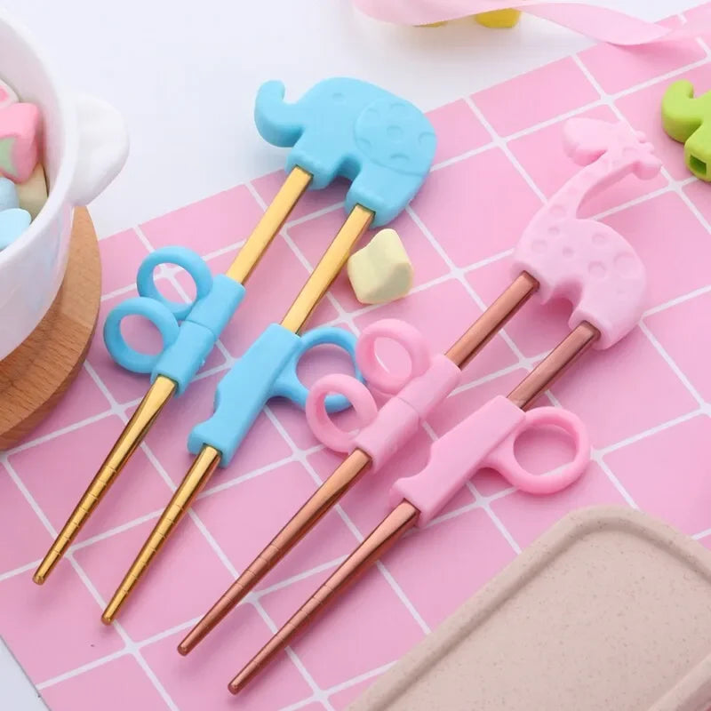 Edelstahl Essstäbchen für Kinder – Spaß beim Lernen