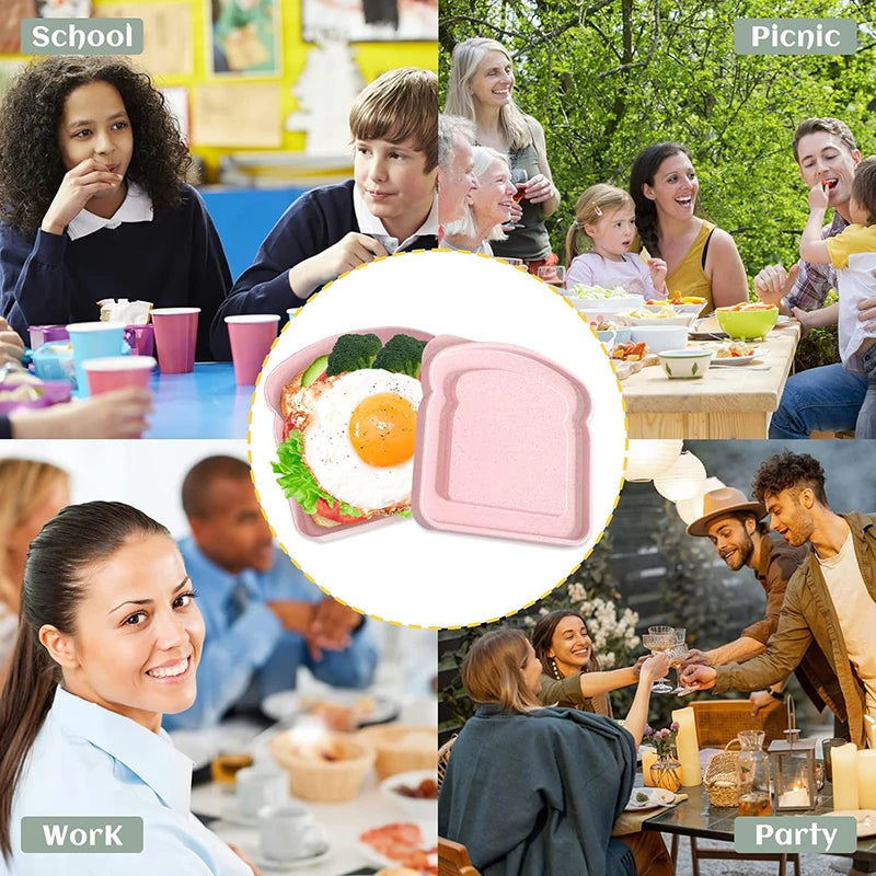 Wiederverwendbare Sandwich Lunchbox mit Deckel für tragbare Aufbewahrung