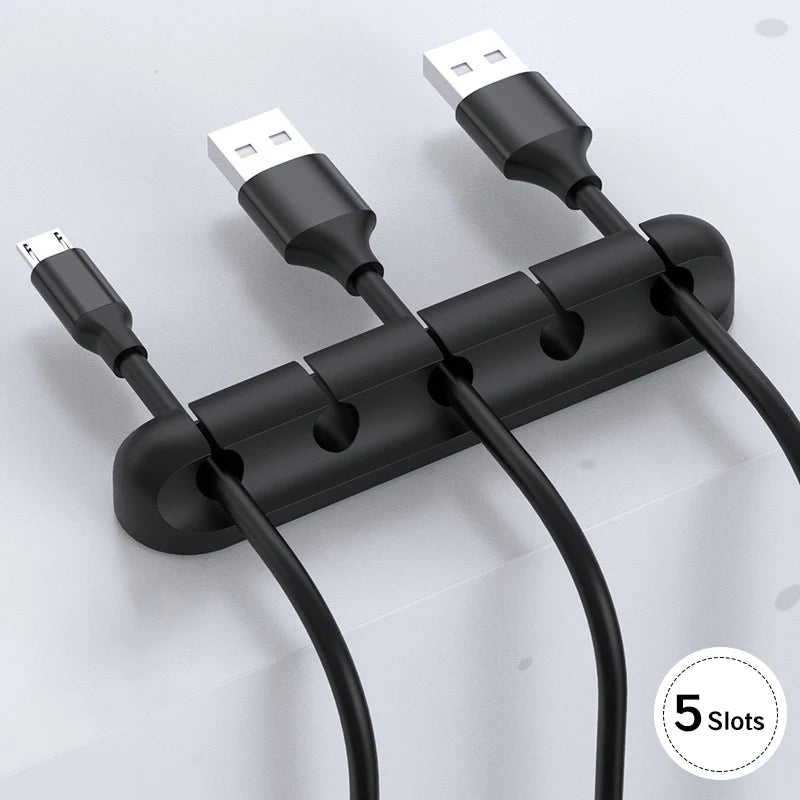 Silikon Kabelhalter Clips für Kabelmanagement am Schreibtisch und Auto