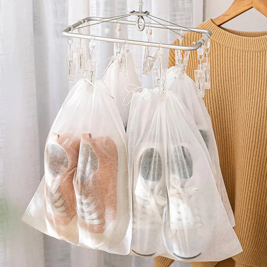 10er Pack Vlies Schuhbeutel für Reise - Garderobe – Praktische Aufbewahrung