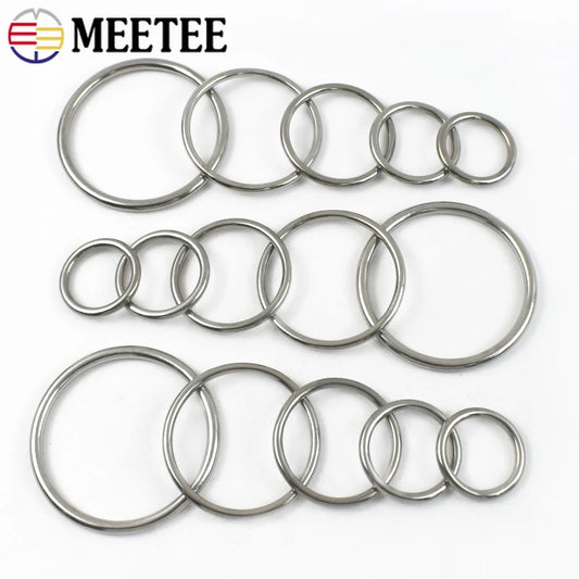 2 oder 5 Edelstahl O-Ring Verbindungsschnallen 15-100 mm für Taschen