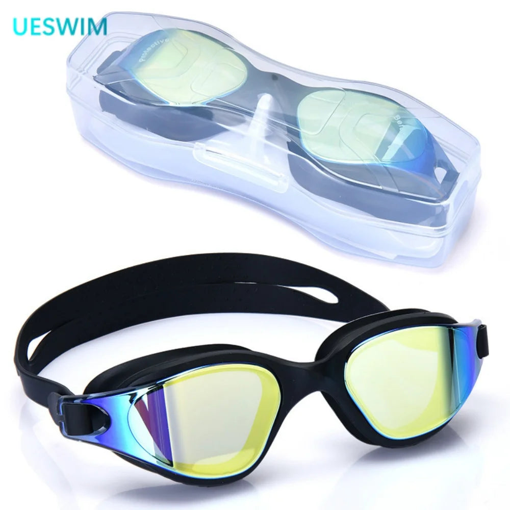 Professionelle Schwimmbrille mit Silikonrahmen und UV-Schutz für Erwachsene