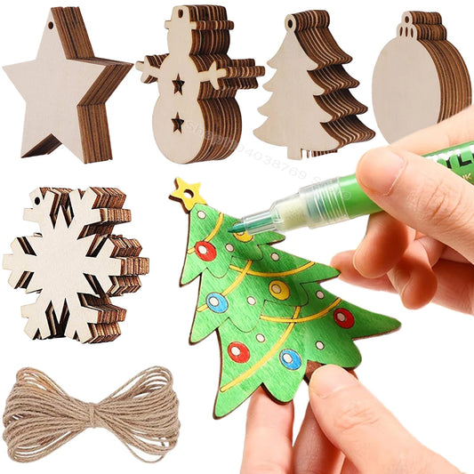 DIY Holz Weihnachtsschmuck zum Bemalen - Baumhänger in vielen Formen