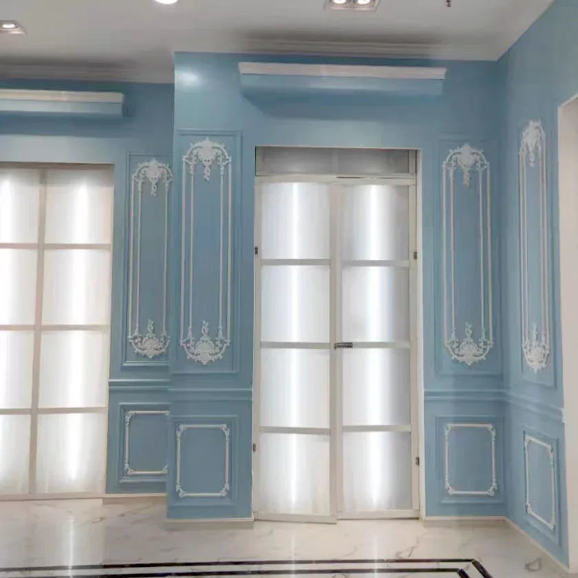 Elegante Holz Applikation für Möbel & Wanddeko – Blumenschnitzerei