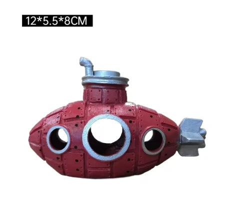 Aquarium Deko U-Boot – Schutz Höhle für Fische Garnelen aus PVC
