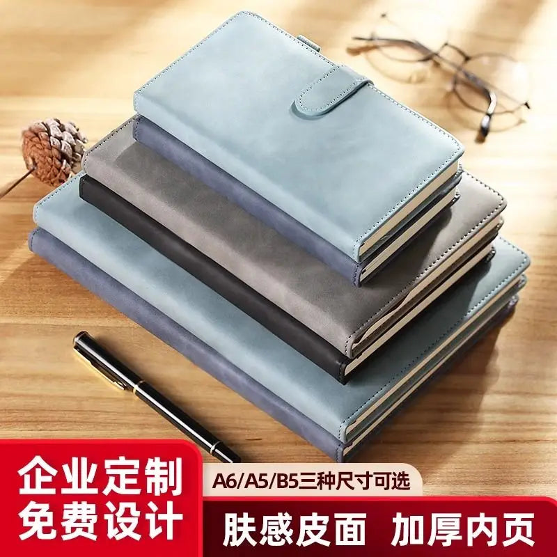 Business-Notizbuch A5 mit Lederbindung – individualisierbar-Yabubest - Home & More