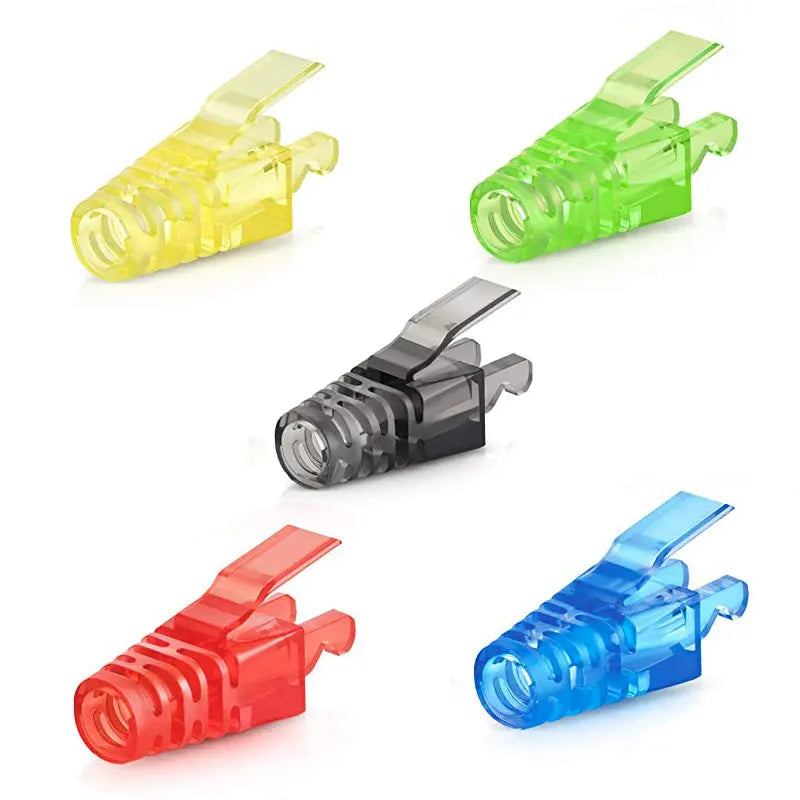 Farbige RJ45 Stecker Schutzhüllen CAT6 (6.5mm) mit Zugentlastung