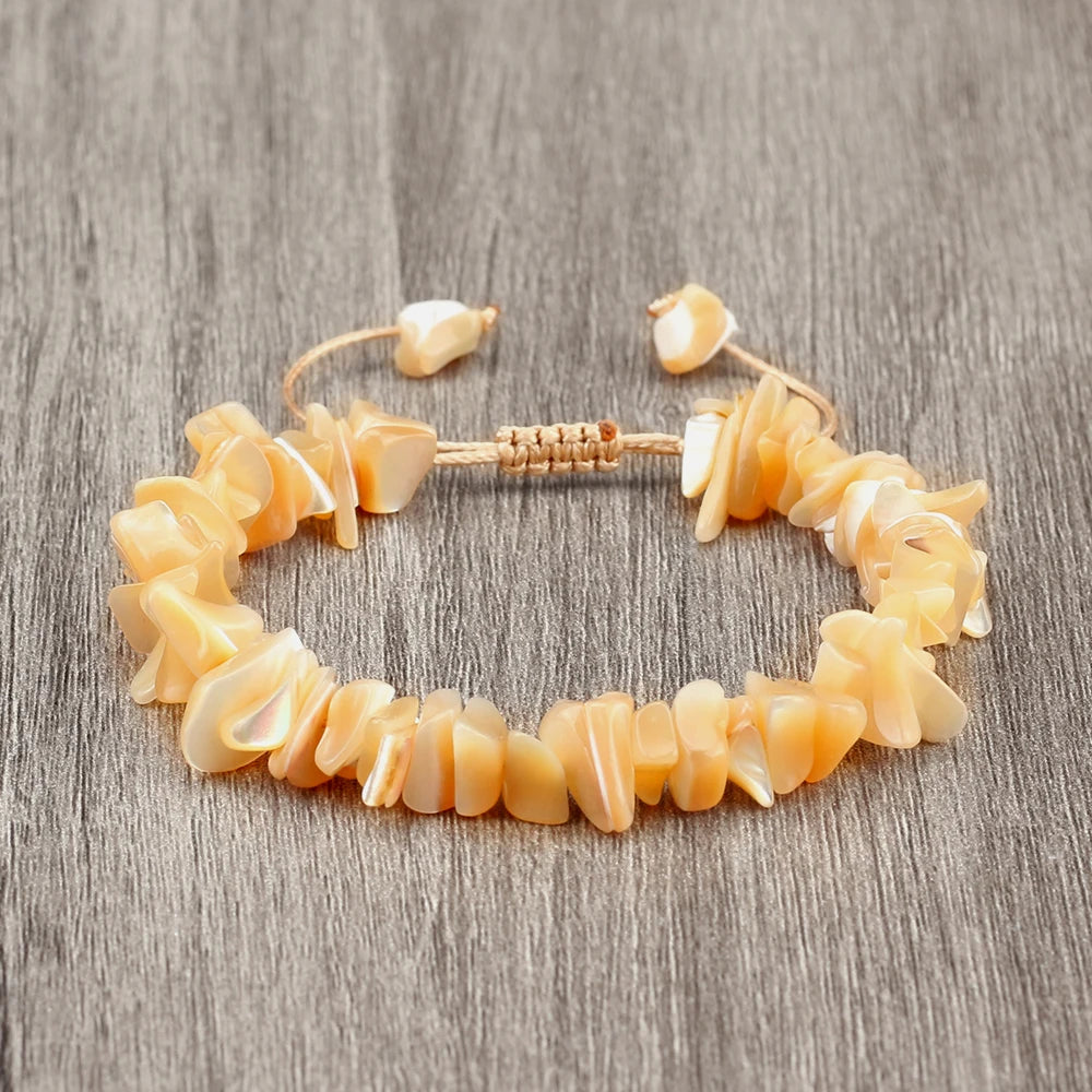 Unisex natürliches Muschelarmband verstellbar mit Boho Stil