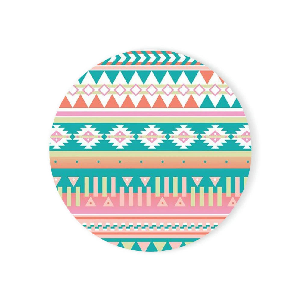 Runde Keramik Untersetzer Böhmischer Stil mit Kork Basis 6er Set