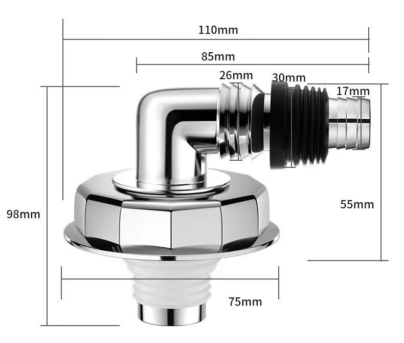 Waschmaschinen Bodenablauf Doppel Rohranschluss Universal Schlauchadapter