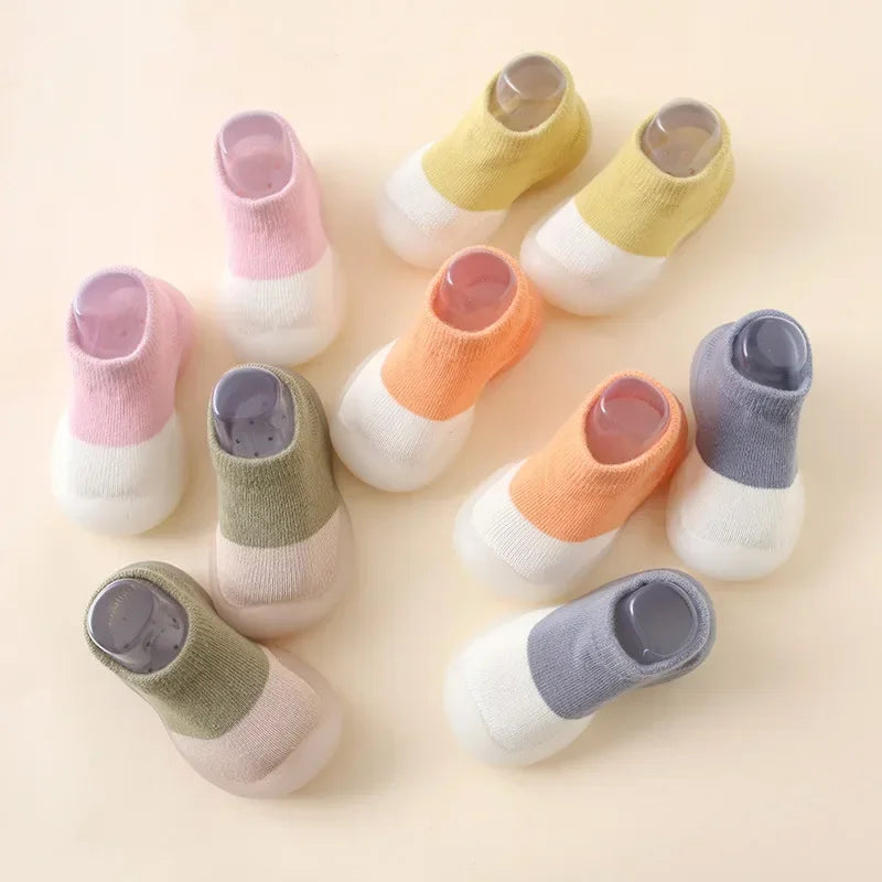 Baby Socken Schuhe mit Weicher Gummisohle für Erste Schritte Unisex