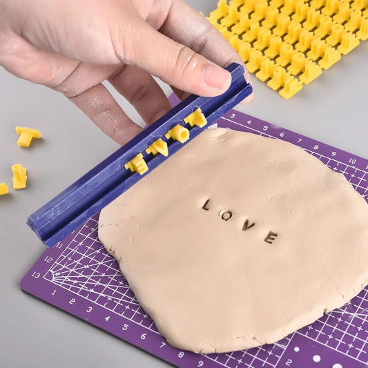 Keramik Kunst Alphabet Stempel Set für DIY Prägung und Modellieren
