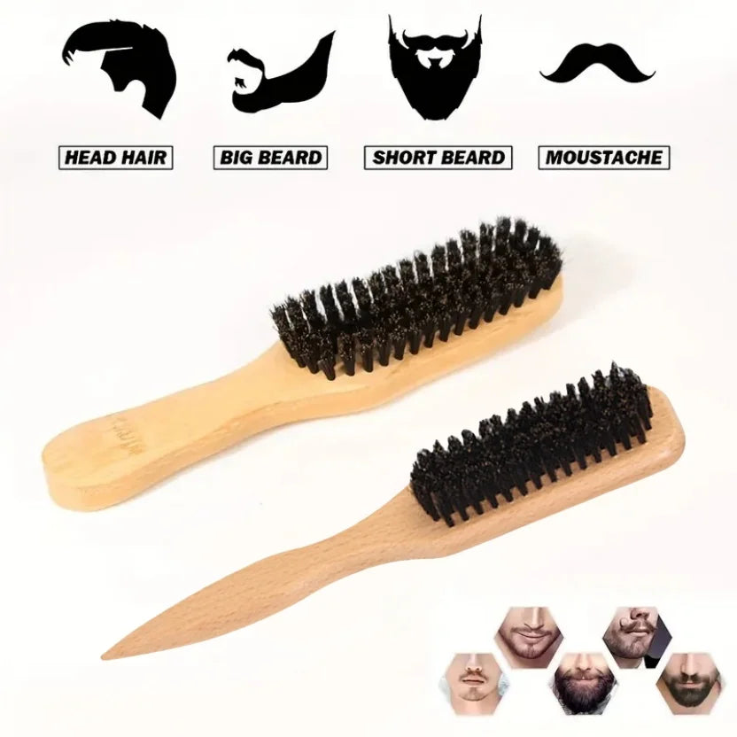 Multifunktionale Haarbürste mit natürlichen Wildschweinborsten für glattes Styling