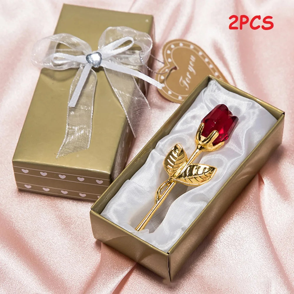 Zeitlose Eleganz: Mini Kristall Glasrose 9cm – Perfektes Geschenk & Deko