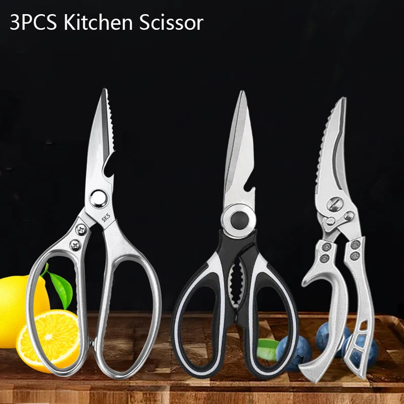 Edelstahl Küchenmesser Schere Set – Klappbar, Sicher, für Obst, Fleisch, Fisch