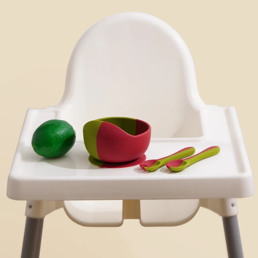 Baby Silikon Fütterungsset BPA frei mit Sauger Schüssel und Löffel