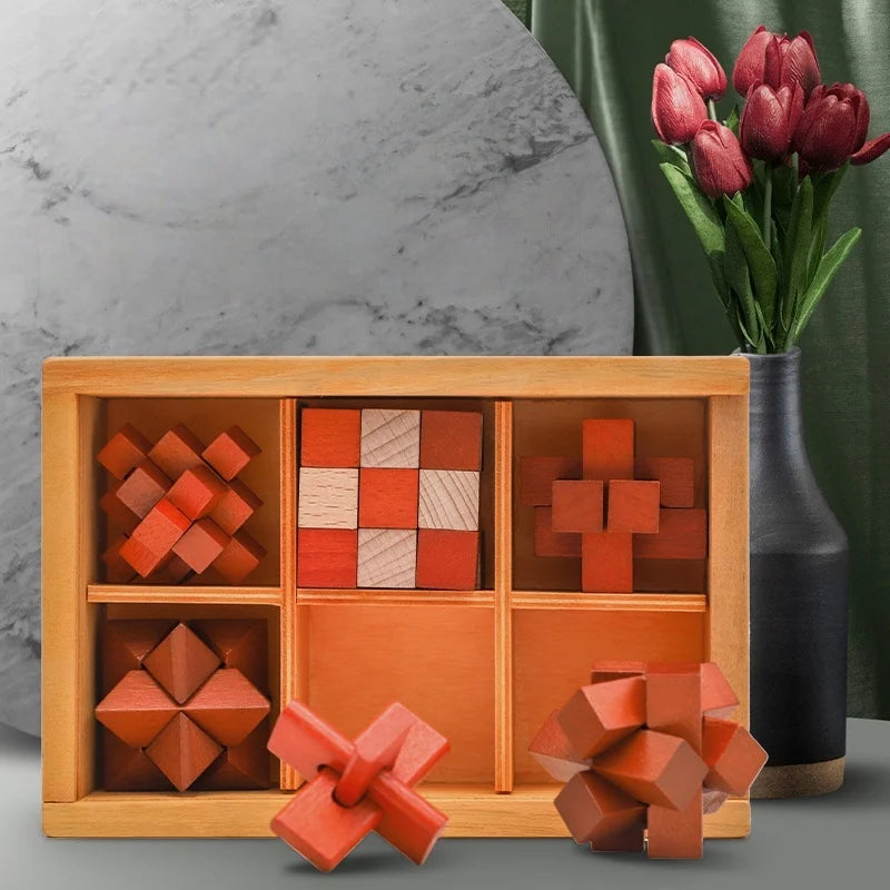 Holz IQ Puzzle Kong Ming Lock Lernspiel für Kinder und Erwachsene