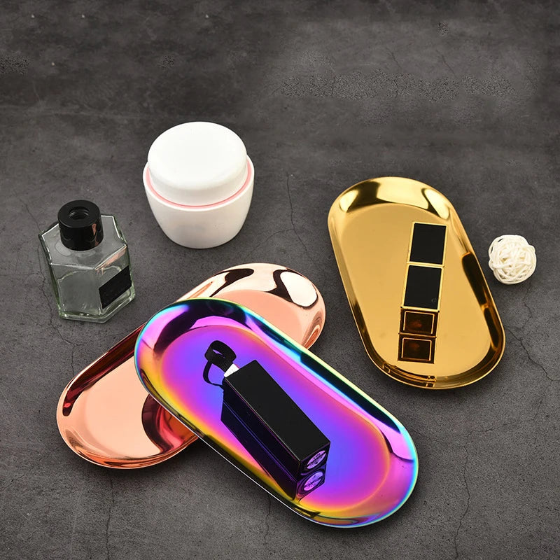 Edelstahl Tablett für Kosmetik und Schmuck – Modern & Praktisch-Yabubest - Home & More