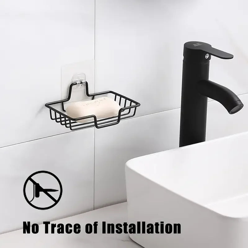 Edelstahl Seifenschale Wandmontage ohne Bohren – Für 2 Seifen mit Ablauf