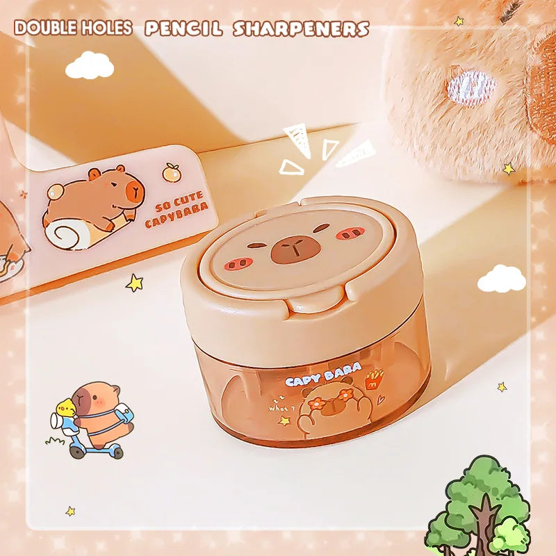 Praktischer doppelloch Bleistiftspitzer im kreativen Cartoon Design