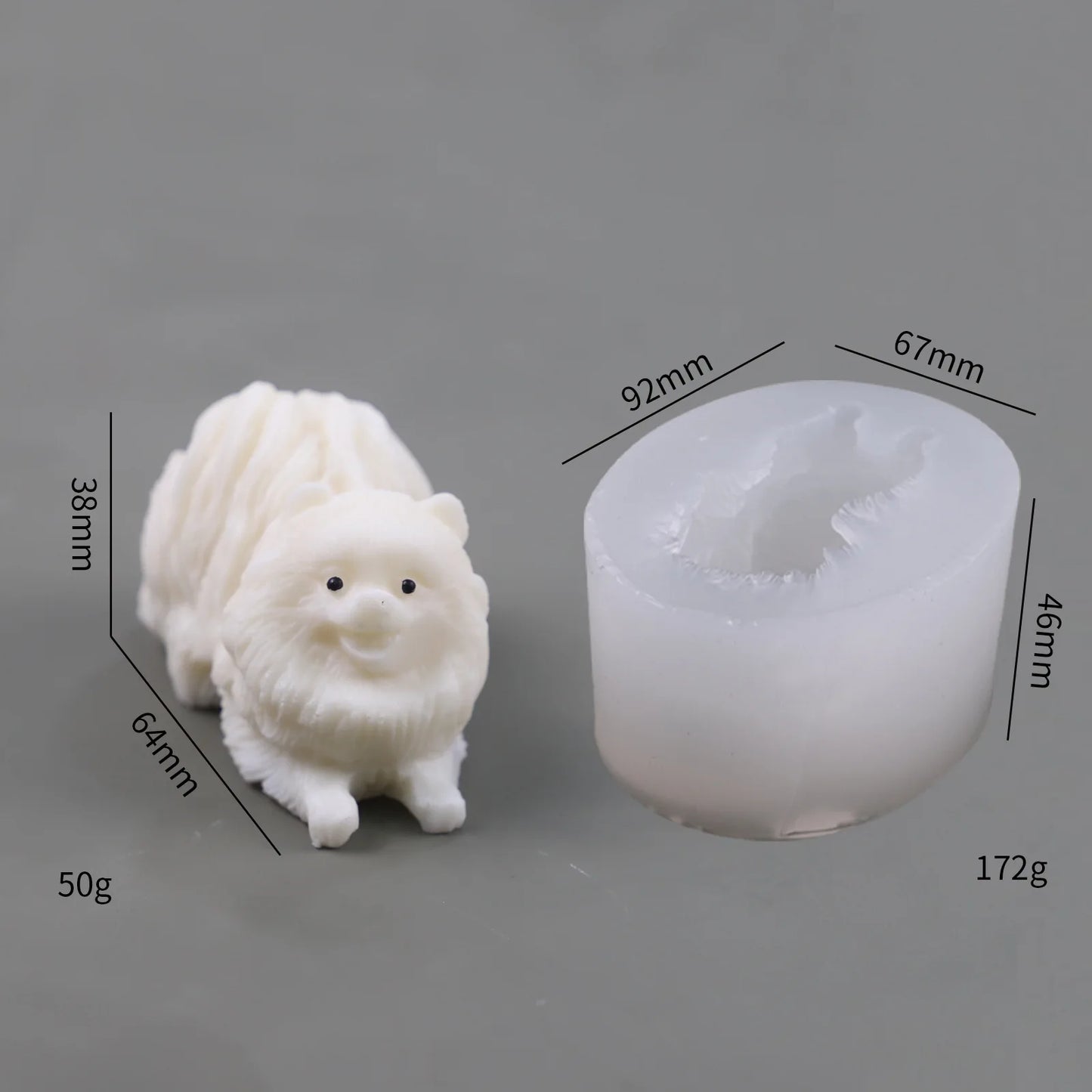 Niedliche Hundekerze in Silikonform – 3D Tier Statue