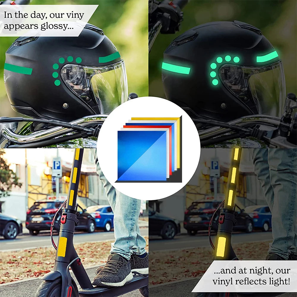 Reflektierende selbstklebende Vinylfolie in 4 Farben zum Basteln