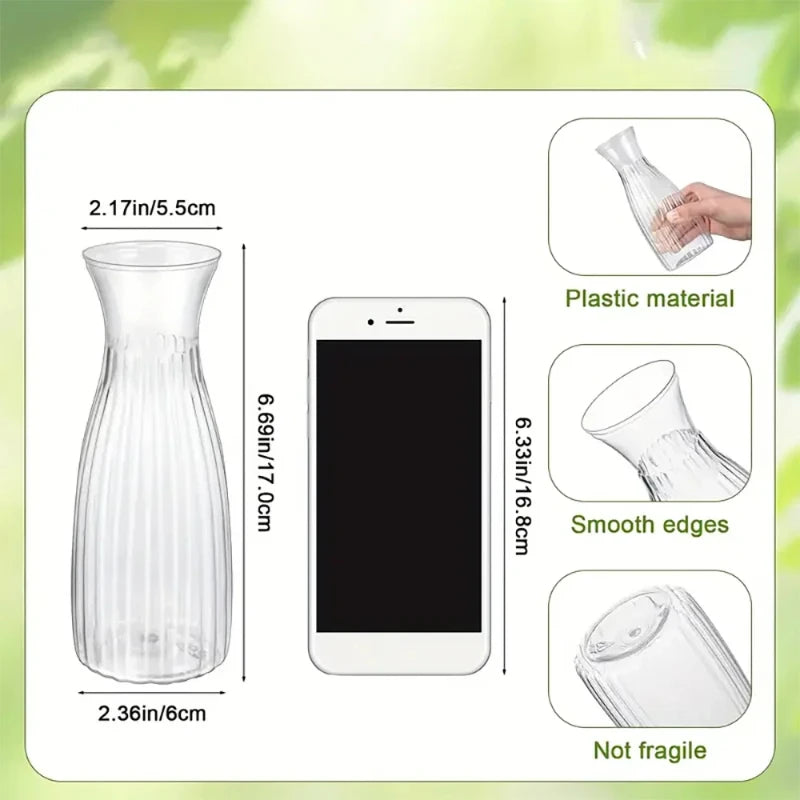 Transparente gestreifte Vasen aus Kunststoff für Dekoration