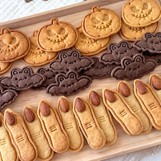Halloween Keks Ausstecher Set Kunststoff 3D Finger Geist Fledermaus Kürbis
