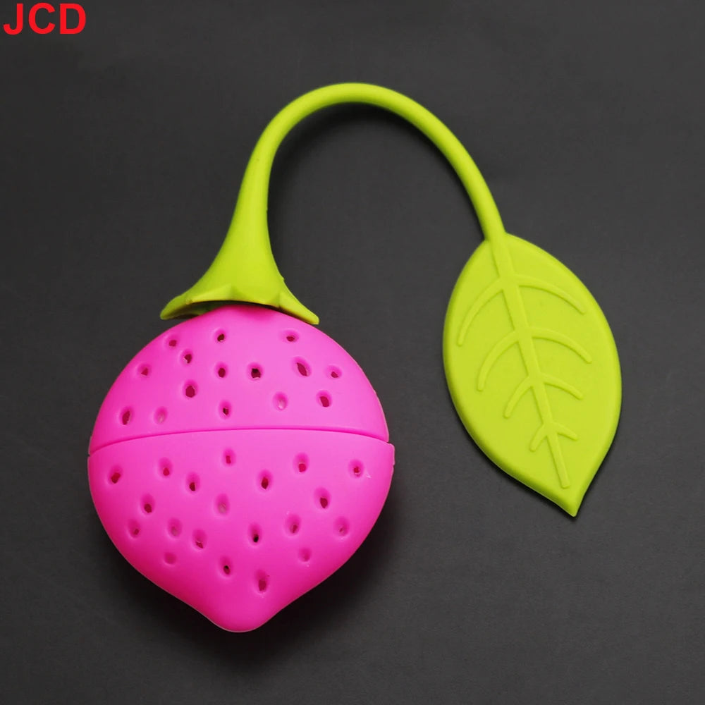 Praktischer Silikon Teefilter in Erdbeer und Zitronenform für losen Tee