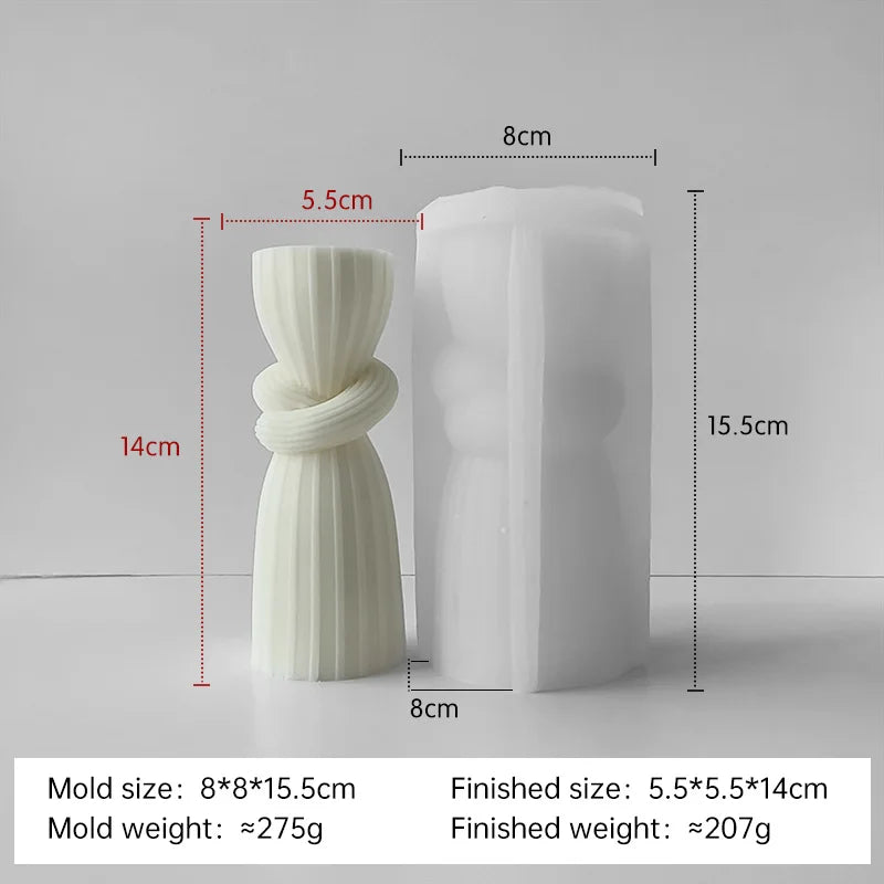 Silikonform für gestreifte Zylinderkerzen DIY Aroma Säule Gips Harz