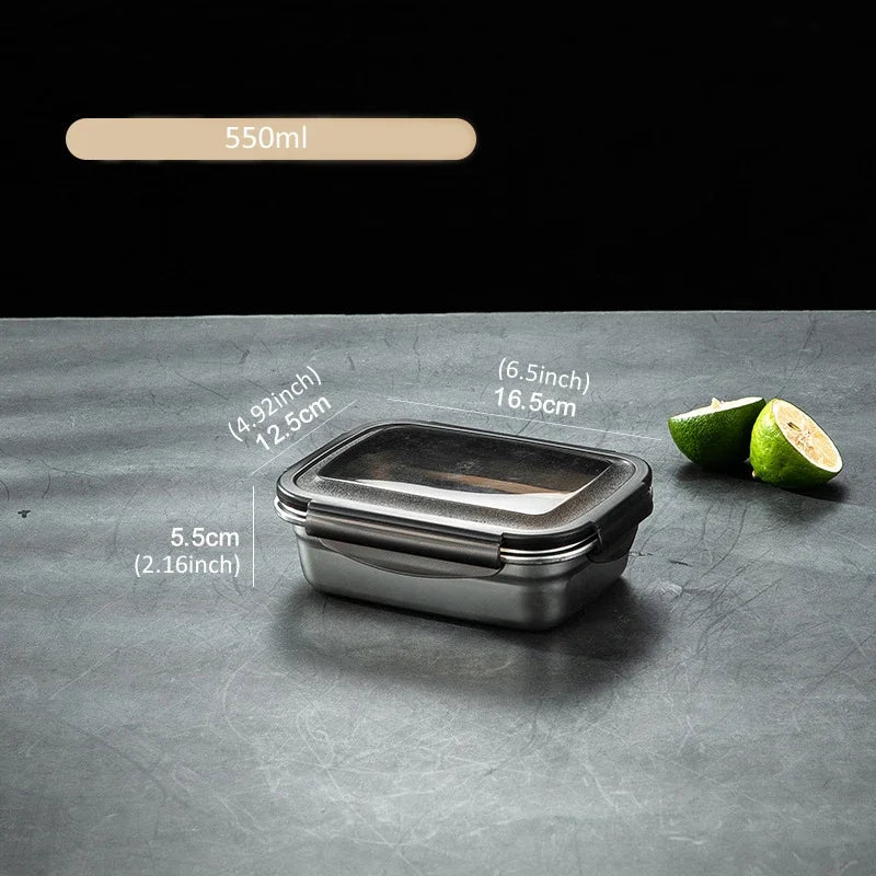304 Edelstahl Bento Box – Lebensmittelbehälter für Kühlschrank & Outdoor (7 Größen)