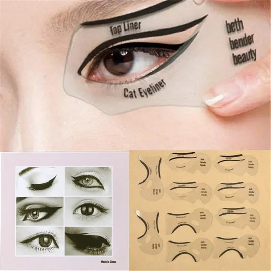 2er Set Eyeliner-Schablonen für präzises Augen-Make-up und Augenbrauenform