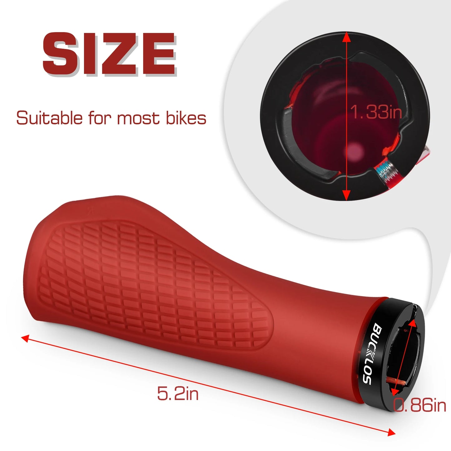 MTB Fahrradgriffe Stoßdämpfend Gummi Ergonomisch Abschließbar 22.2mm Lenker