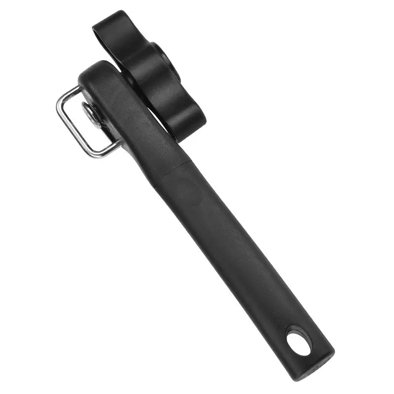 Handbetätigter Dosenöffner aus Kunststoff mit seitlich geschnittenem Griff