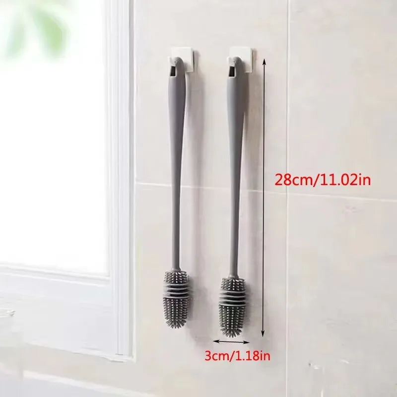 Flexible Silikonbürste langer Griff – Sanfte Reinigung für Flaschen, Gläser, Vasen