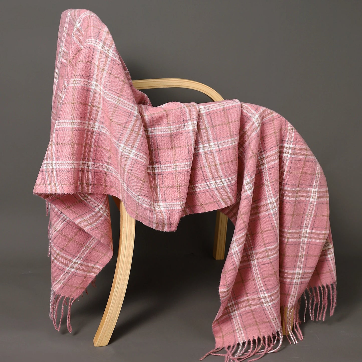 Warmer Plaid Schal für Damen Herren Dicke Wickel Decke Fransen