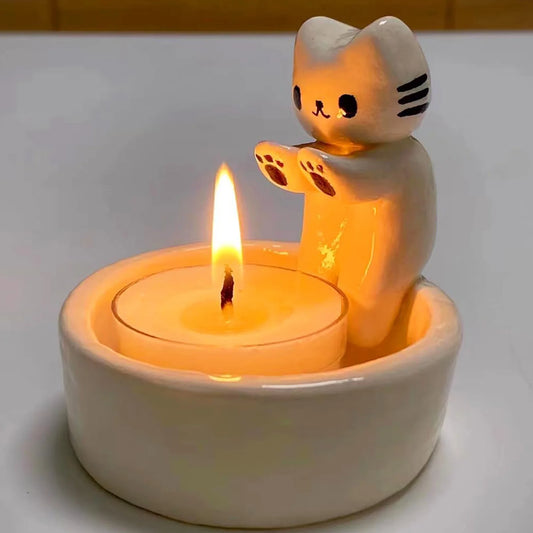 Cartoon Katze Teelicht Kerzenhalter für Büro und Zuhause