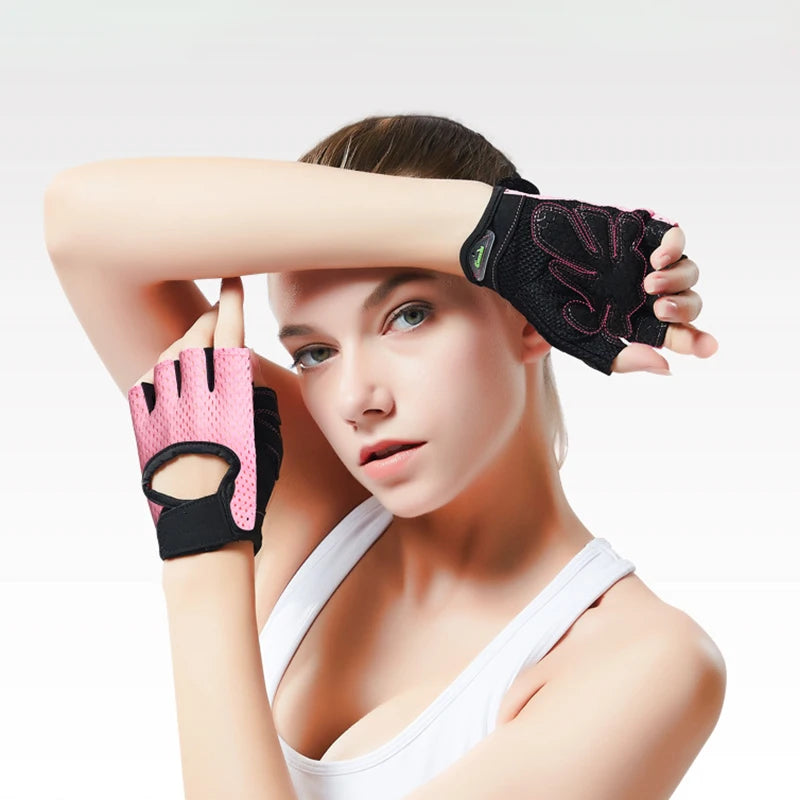 Rutschfeste Fitnesshandschuhe mit atmungsaktivem Mesh für Damen und Herren