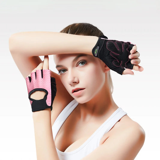 Rutschfeste Fitnesshandschuhe mit atmungsaktivem Mesh für Damen und Herren