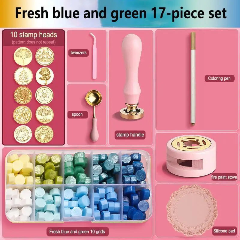 Dekoratives Wachs Siegel Stempel Set zum Basteln