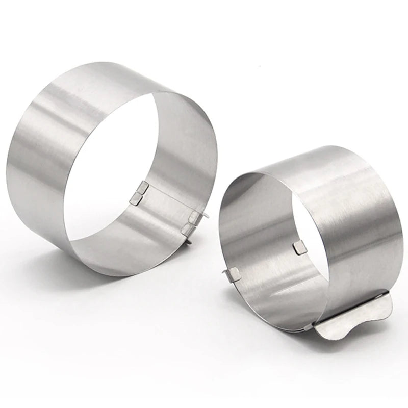 Verstellbarer Edelstahl Kuchenschneider mit Mousse Ring 16 bis 30 cm