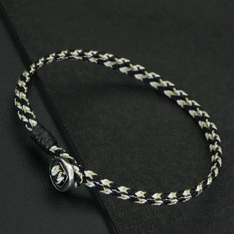 2mm Doppelschicht Geflochtenes Seil Armband Unisex Glücksarmband Bunt